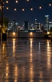 Rooftop night stage for your AI rap video